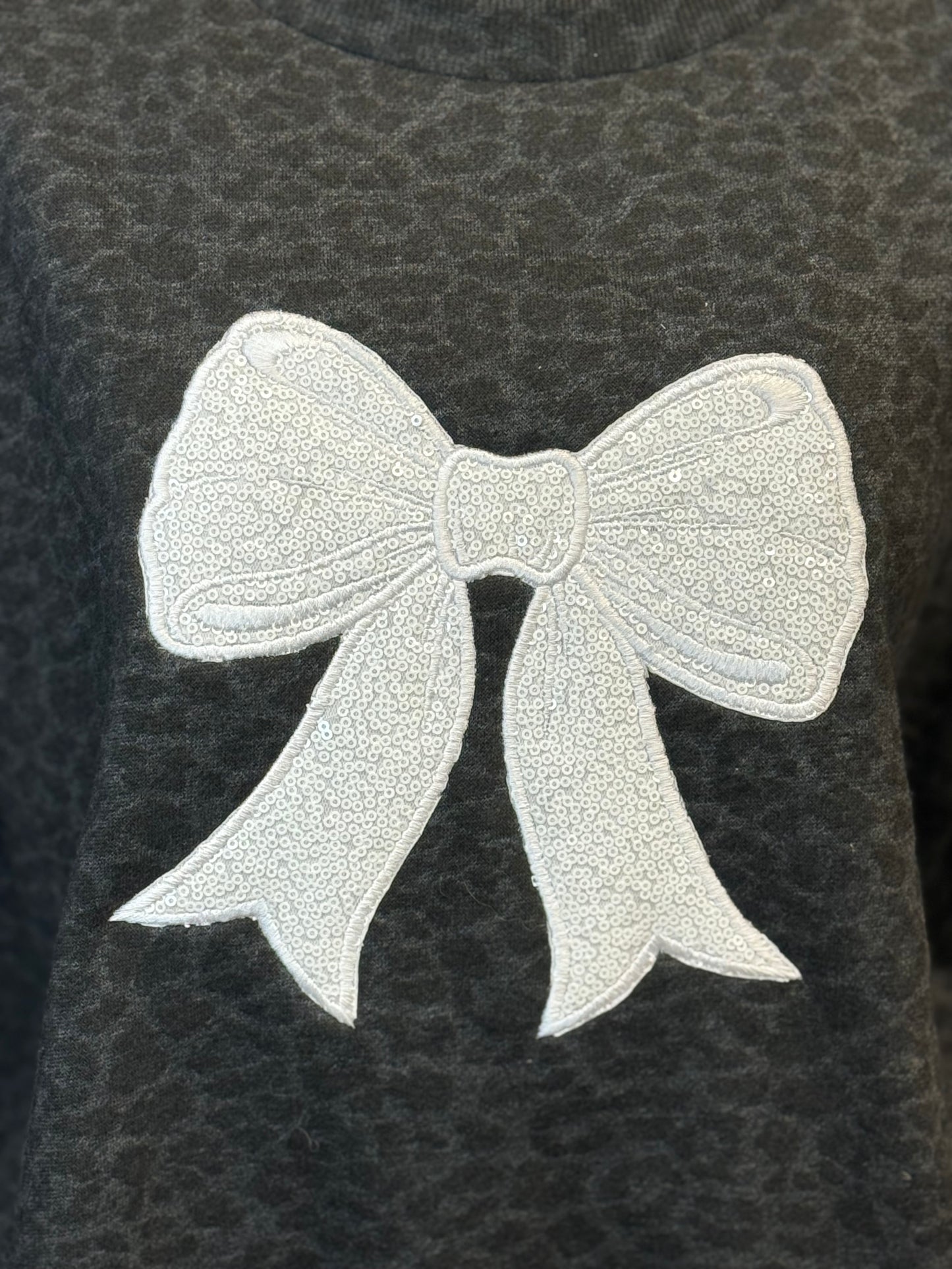 White Sequin Bow