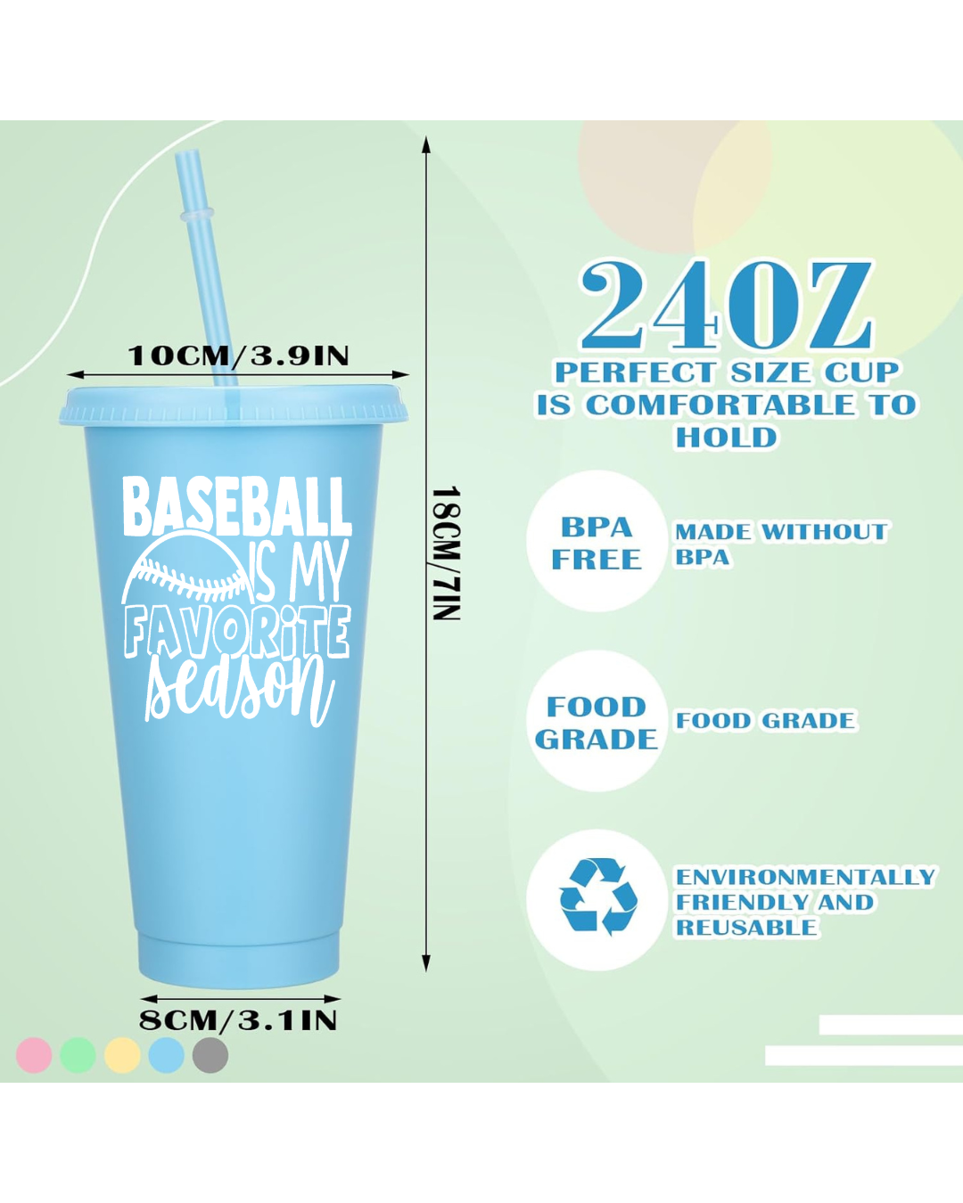 Baseball 24oz Cups