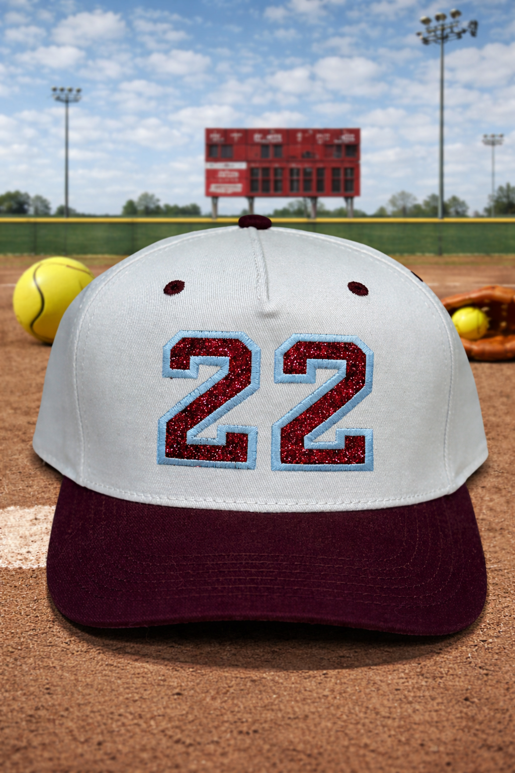 Clutch Glitter Number Hat