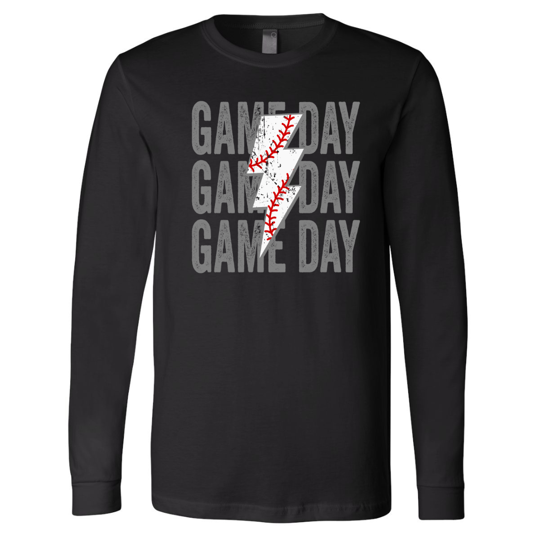 Game Day Baseball Lightening Bolt
