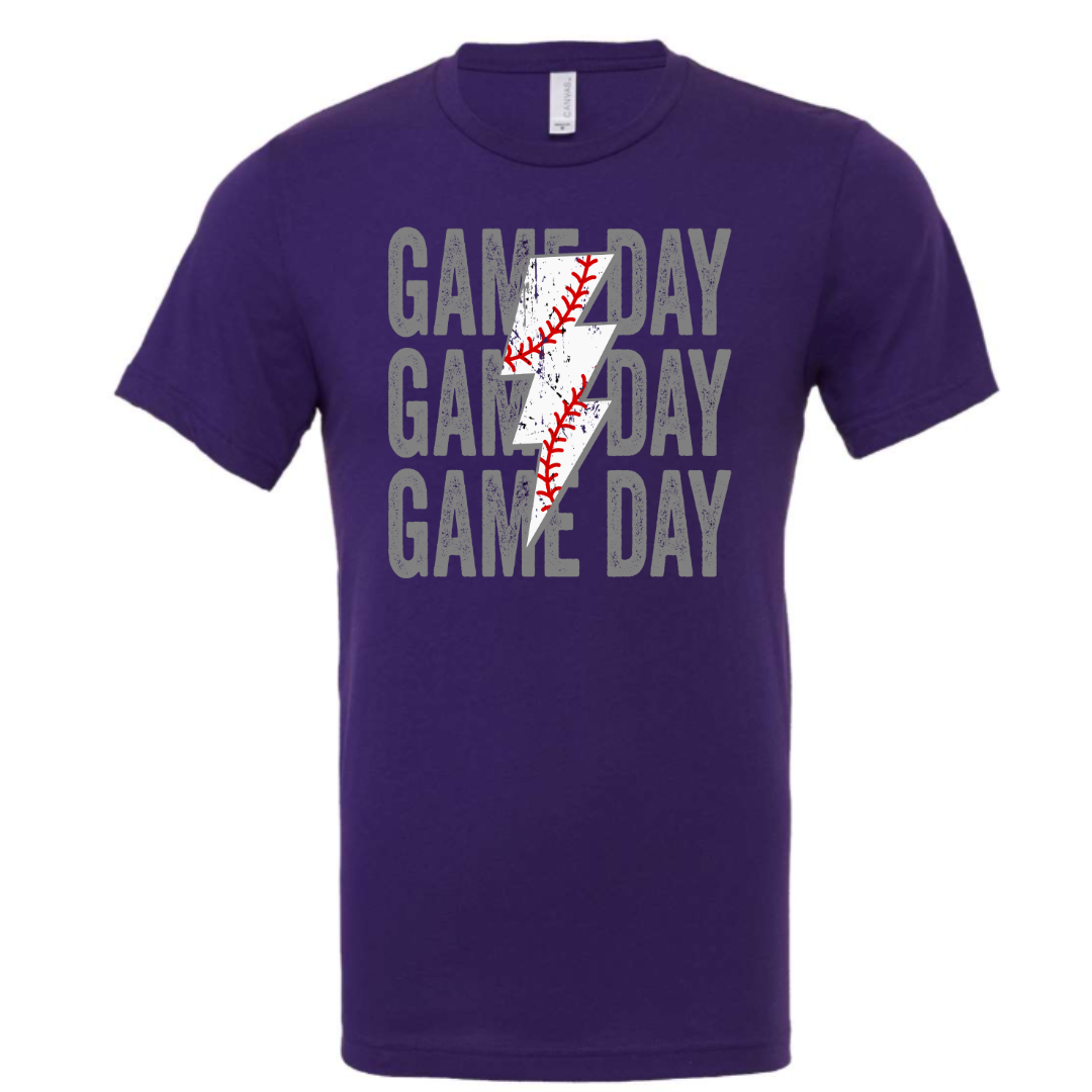 Game Day Baseball Lightening Bolt