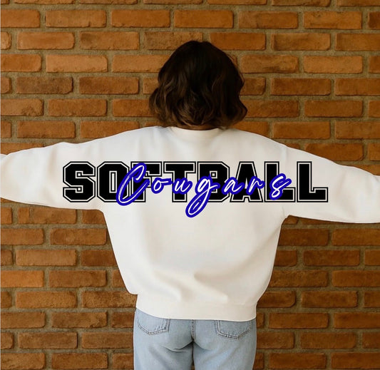 Cougars Softball Oversized Back