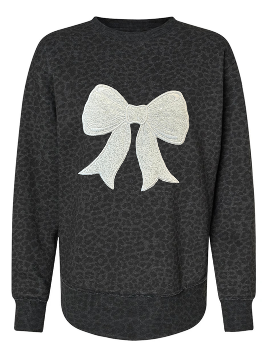 White Sequin Bow