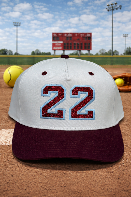 Clutch Glitter Number Hat